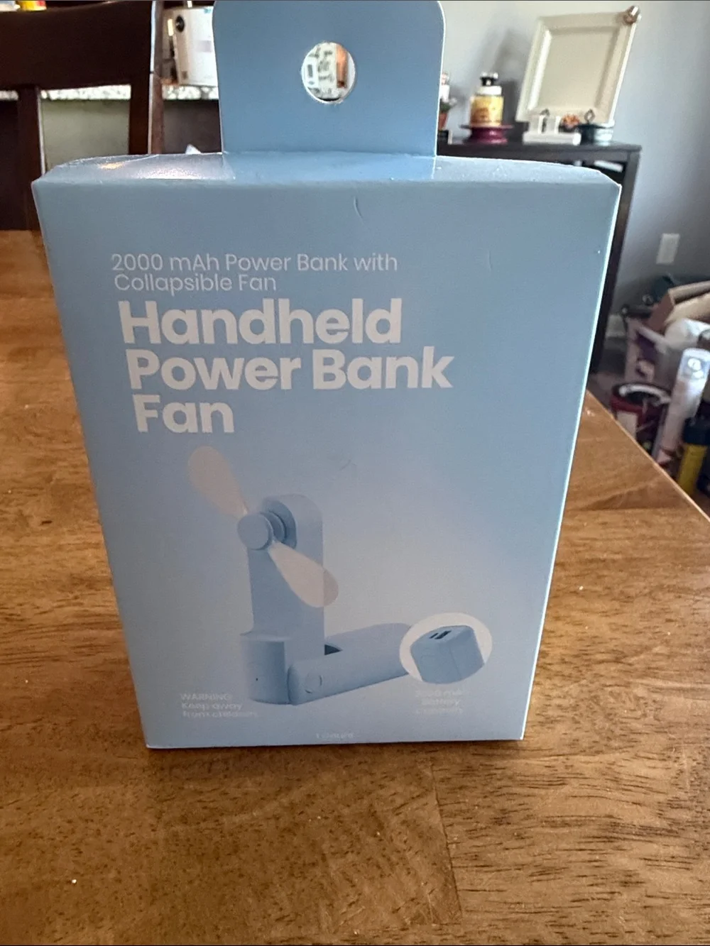 Target Light Blue Handheld Power Bank Fan